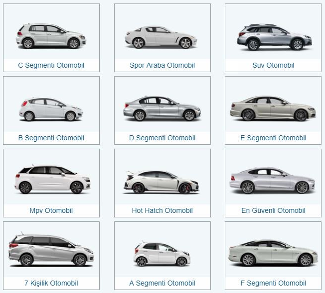 Otomobillerde Segment Farkı Otomobillerde Segment Farkı